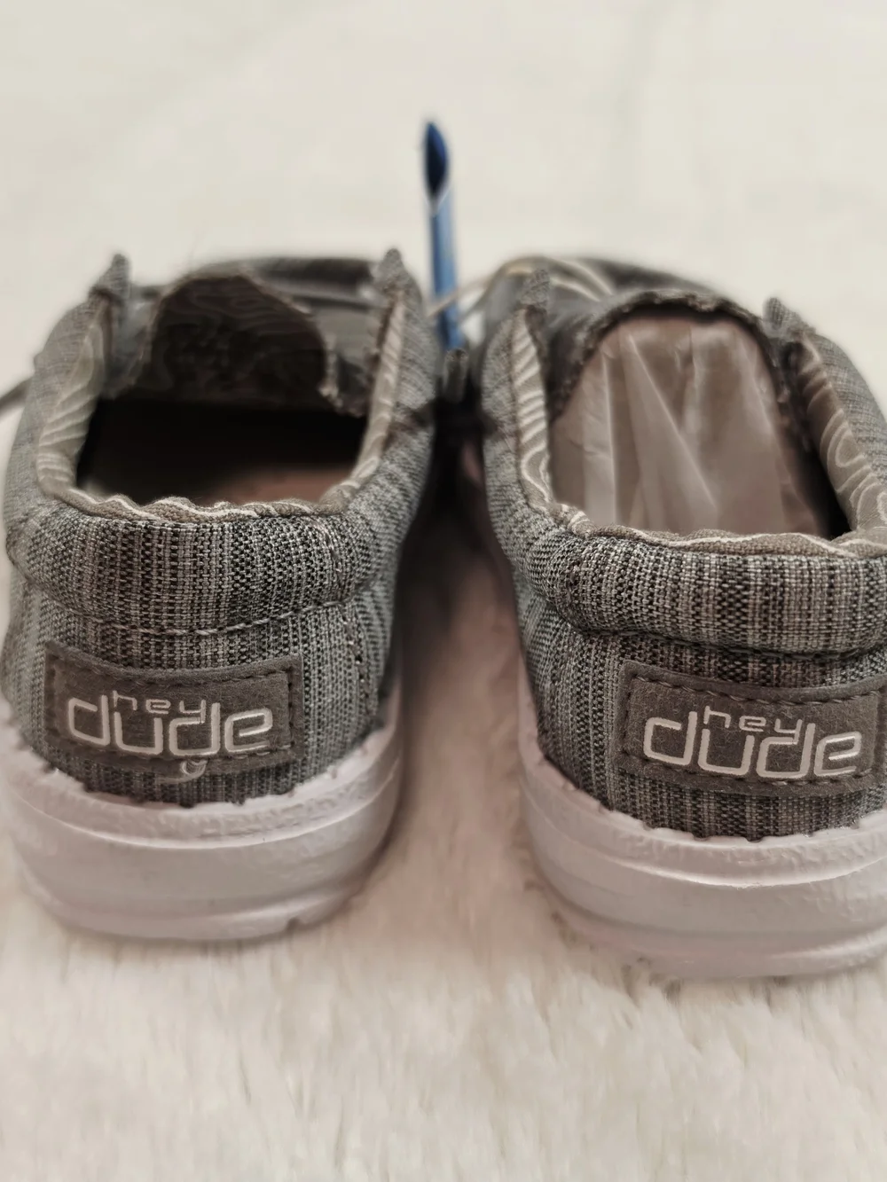 Hey Dude Baby Grey Knit Slip-On Sneakers with Elastic Laces